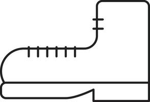 stivale icona nel nero linea arte. vettore