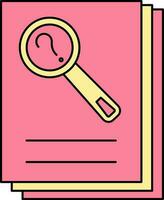 ricerca domanda carta icona nel rosa e giallo colore. vettore