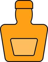 vettore illustrazione di Brandy bottiglia icona nel giallo colore.