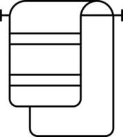 asciugamano appendiabiti icona nel magro linea arte. vettore