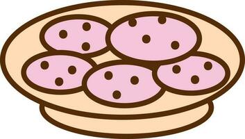 biscotti piatto icona nel rosa e giallo colore. vettore