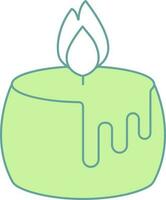candela bruciare icona o simbolo nel verde e bianca colore. vettore