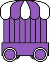 circo gabbia icona nel viola e bianca colore. vettore