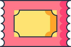 illustrazione di biglietto icona nel giallo e rosa colore. vettore