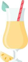 illustrazione di giallo colore bevanda bicchiere con cannuccia icona. vettore
