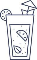 illustrazione di limonata bicchiere con ombrello icona. vettore