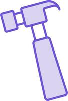 martello icona nel viola e bianca colore. vettore