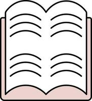 rosa e bianca Aperto libro icona o simbolo. vettore