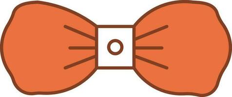 arco cravatta icona nel arancia e bianca colore. vettore