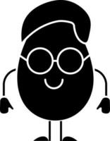 cartone animato uovo indossare occhiali da sole icona . vettore