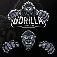 arrabbiato animale selvatico gorilla esport logo illustrazione vettore