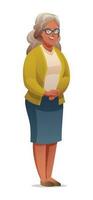 contento nonna personaggio cartone animato illustrazione vettore