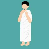 uomini indossare ihram Abiti siamo preghiere vettore