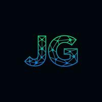 astratto lettera jg logo design con linea punto connessione per tecnologia e digitale attività commerciale azienda. vettore