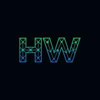 astratto lettera hw logo design con linea punto connessione per tecnologia e digitale attività commerciale azienda. vettore