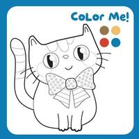 colorazione attività per bambini. 4 ° di luglio colorazione pagina per scuola materna e prescolastico bambini. colorazione gattino. educativo stampabile colorazione foglio di lavoro. vettore file.