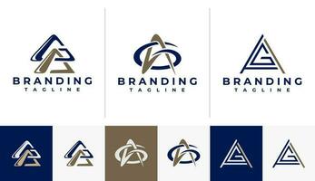 minimalista linea lettera g un' ga ag logo design. moderno azienda iniziale ga ag logo. vettore