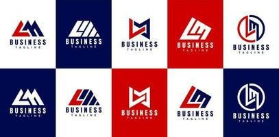 minimalista linea lettera l m lm ml logo design. moderno iniziale ml lm logo marchio. vettore