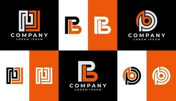 minimalista digitale lettera p B pb bp logo design. moderno linea iniziale pb bp logo. vettore