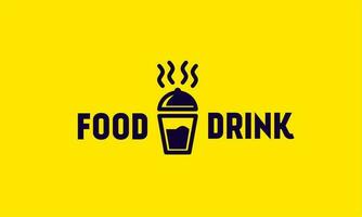 bevanda e cibo logo design modello. bevanda e mangiare logo design illustrazione. vettore