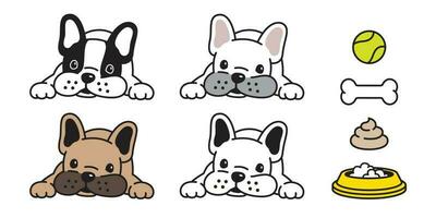cane vettore francese bulldog icona osso palla ciotola cacca logo personaggio cartone animato illustrazione simbolo scarabocchio