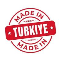 fatto nel turkiye francobollo logo icona simbolo design. foca nazionale originale Prodotto distintivo. vettore illustrazione