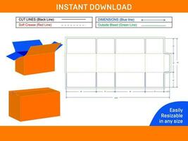 ondulato cartone spedizione scatola Dieline modello e 3d scatola design facilmente modificabile e ridimensionabile scatola Dieline e 3d scatola vettore