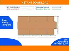ondulato cartone spedizione scatola Dieline modello e 3d scatola design facilmente modificabile e ridimensionabile colore design modello vettore