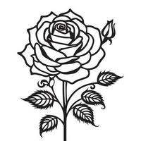 un' rosa vettore clipart linea arte, un' linea arte vettore silhouette.