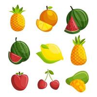 set di icone di frutta estiva vettore