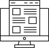 piatto stile sito web nel del desktop icona. vettore