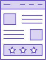 sito web valutazione icona nel viola e bianca colore. vettore