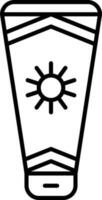 protezione solare icona nel nero linea arte. vettore