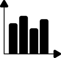 bar grafico icona o simbolo nel glifo stile. vettore