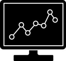 glifo stile computer analisi icona o simbolo. vettore