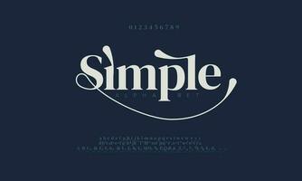 semplice astratto moda nozze logo font alfabeto. minimo moderno urbano font per logo, marca eccetera. tipografia carattere tipografico maiuscolo minuscolo e numero. vettore illustrazione