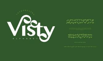 semplice visty astratto moda nozze logo font alfabeto. minimo moderno urbano font per logo, marca eccetera. tipografia carattere tipografico maiuscolo minuscolo e numero. vettore illustrazione