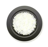 bianca cucinato riso isolato vettore illustrazione