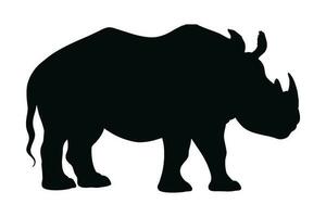 pericoloso rinoceronte in piedi nel diverso posizioni. rinoceronte pieno corpo silhouette collezione. erbivoro rinoceronte in piedi silhouette su un' bianca sfondo. selvaggio tranquillo, calmo rinoceronte silhouette fascio design. vettore