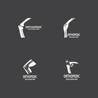 umano osso ortopedico logo vettore. anatomia scheletro piatto design modello illustrazione vettore