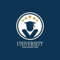 modello di progettazione del logo della scuola e del corso dell'accademia universitaria vettore