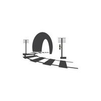 ferrovia con modello di disegno vettoriale icona logo tunnel