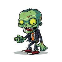 non morti divertimento cartone animato vivace zombie personaggio illustrazione, sinistro, Halloween vettore