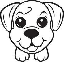 carino cucciolo cane illustrazione, cane colorazione pagina per bambini e adulti, cucciolo portafortuna logo, cucciolo vettore design
