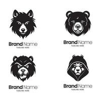 orso logo design. orso testa logo disegno, orso illustrazione, portafortuna logo disegno, vettore