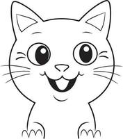 carino cartone animato gatto vettore illustrazione, gatto colorazione pagina per bambini e adulti. Stampa disegno, maglietta disegno, tatuaggio disegno, murale arte, gatto portafortuna