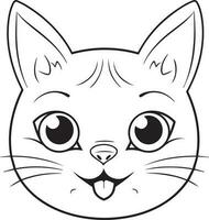 carino cartone animato gatto vettore illustrazione, gatto colorazione pagina per bambini e adulti. Stampa disegno, maglietta disegno, tatuaggio disegno, murale arte, gatto portafortuna