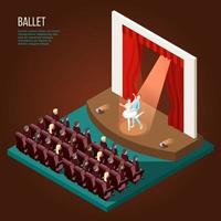 balletto isometrico illustrazione vettoriale poster