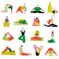 yoga pone asana impostare illustrazione vettoriale