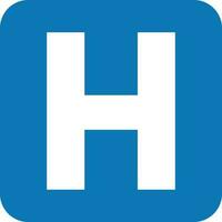 ospedale piazza icona vettore nel blu e bianca . medico clinica cartello